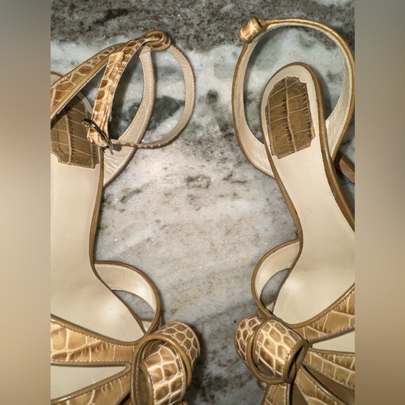 DIOR Embossed Ankle Strap Heel 38.5 - Picture 6 of 14